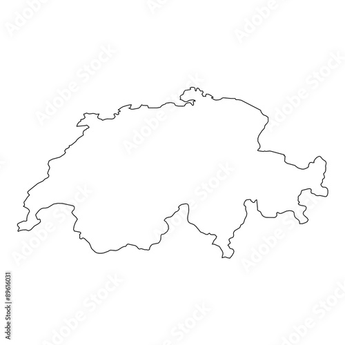 High detailed Outline of the country of Switzerland