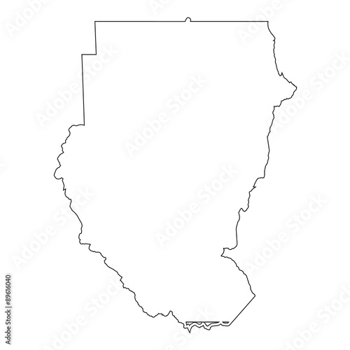 High detailed Outline of the country of Sudan