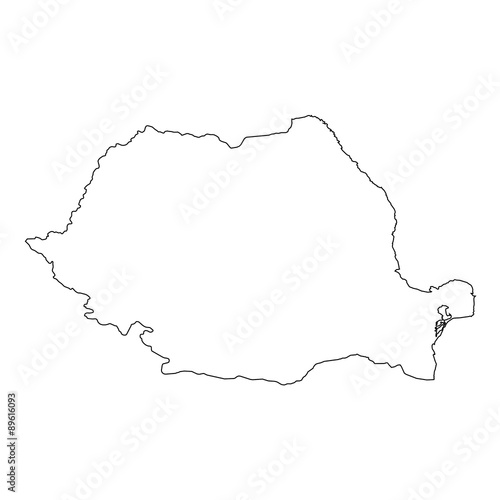 High detailed Outline of the country of Romania