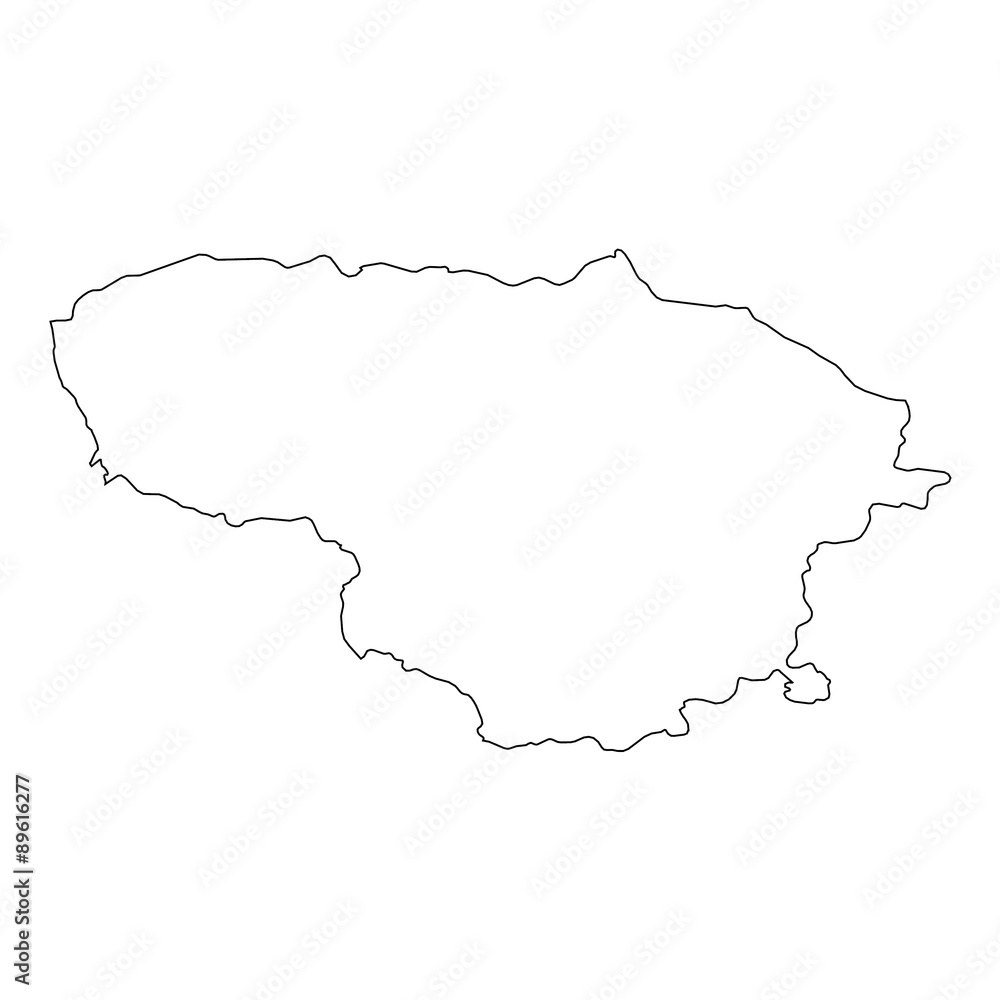 High detailed Outline of the country of Lithuania High detailed Outline of the country of Lithuania
