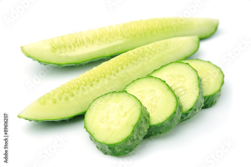 Cucumber on a white backgrounds . Vegetables