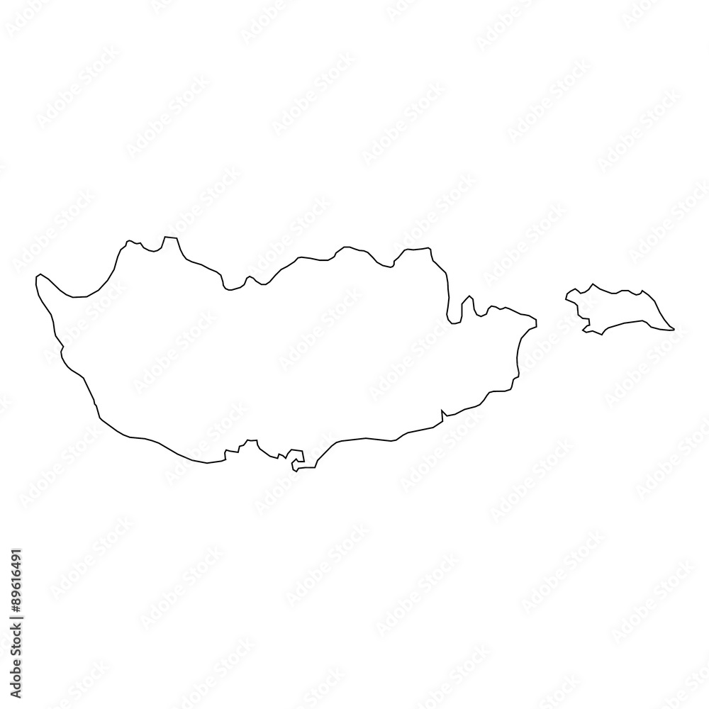 High detailed Outline of the country of Cyprus High detailed Outline of the country of Cyprus