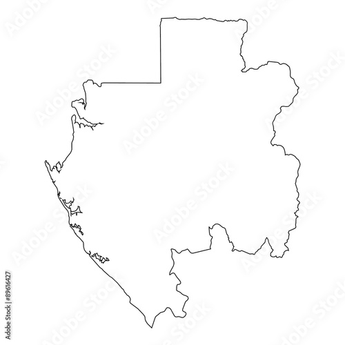 High detailed Outline of the country of Gabon