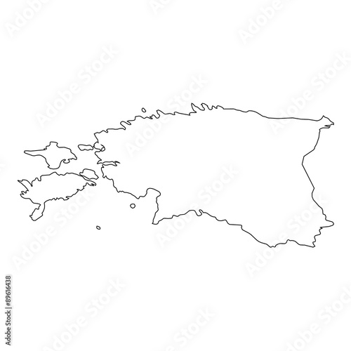 High detailed Outline of the country of  Estonia