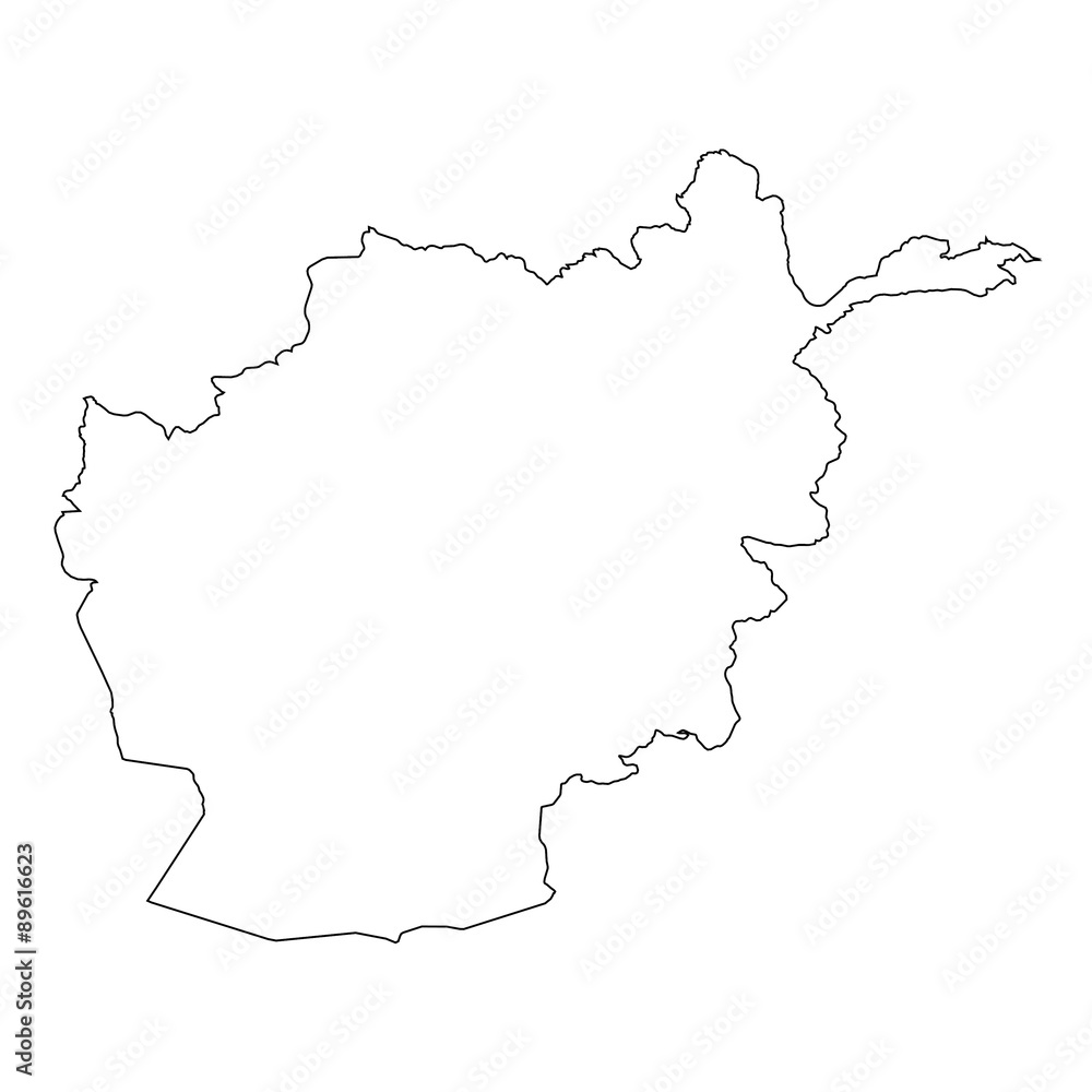 High detailed Outline of the country of Afghanistan High detailed Outline of the country of Afghanistan
