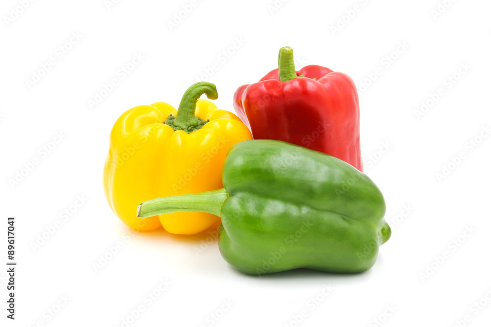 Sweet peppers isolated on a white background Sweet peppers isolated on a white background