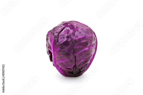 Head of red cabbage isolate...