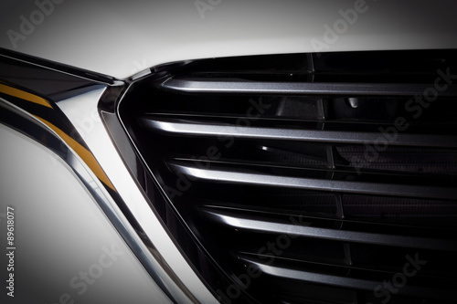 Fotografie Modern luxury car close-up of grille