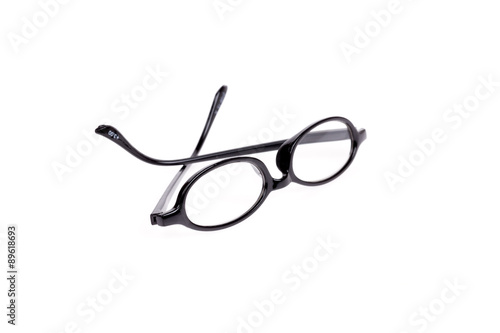 Black Eye Glasses Isolated on White Background