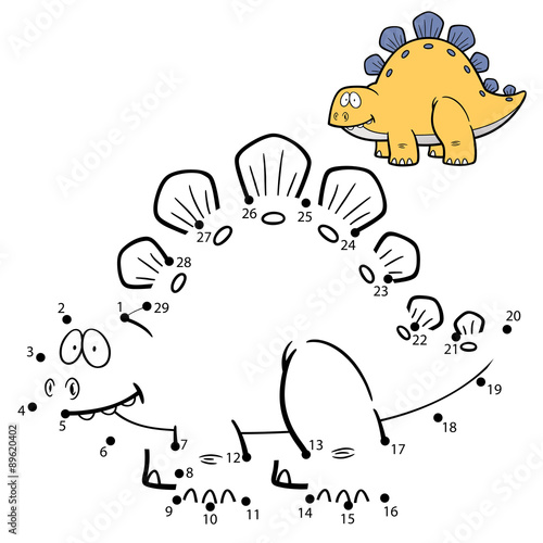 Vector Illustration of Education Numbers game Dinosaur