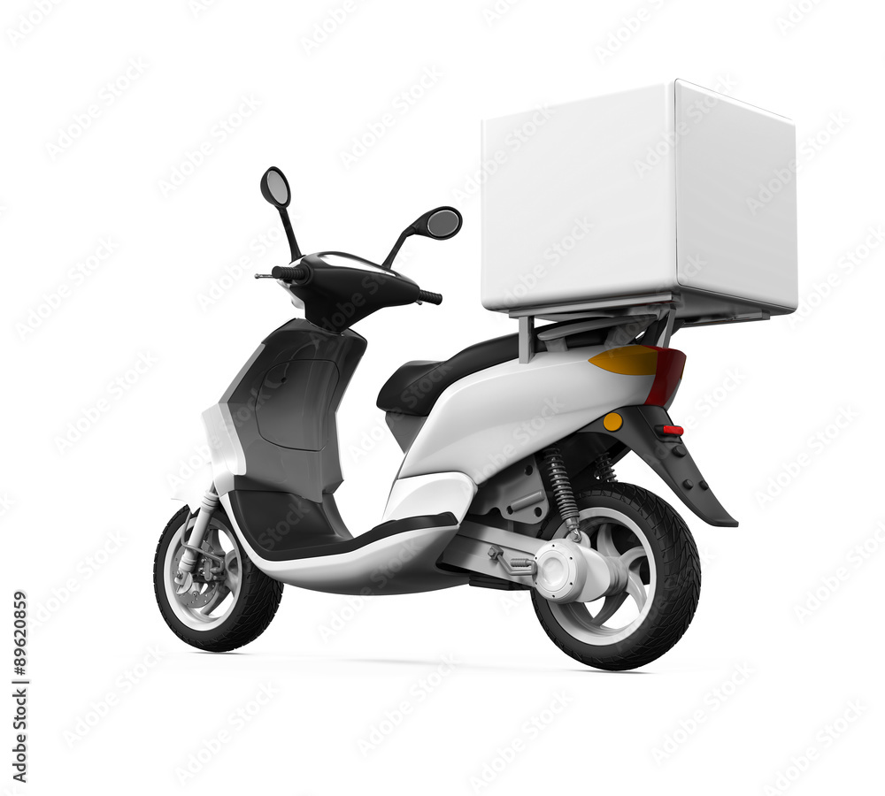 Naklejka premium Motorcycle Delivery Box