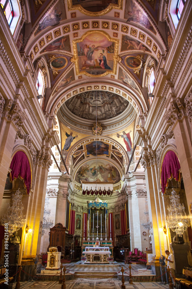 Interior of church at Citadel -  town Victoria, Gogo - Malta