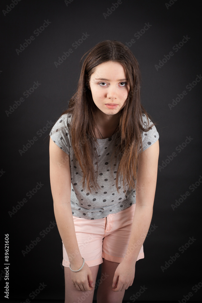 beautiful woman doing different expressions in different sets of clothes: tired beautiful woman doing different expressions in different sets of clothes: tired