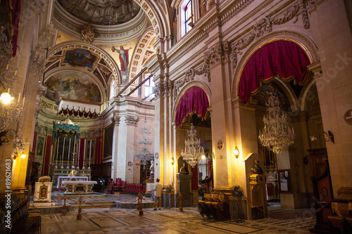 Interior of church at Citadel -  town Victoria, Gogo - Malta photo