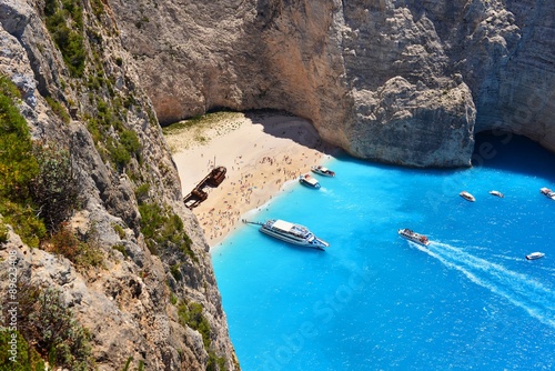 Navagio Beach on Zakynthos Island in Greece