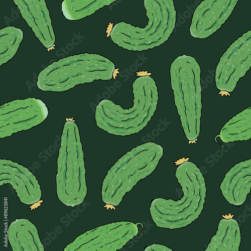 seamless pattern with green cucumbers