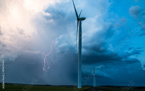 éolienne et orage 