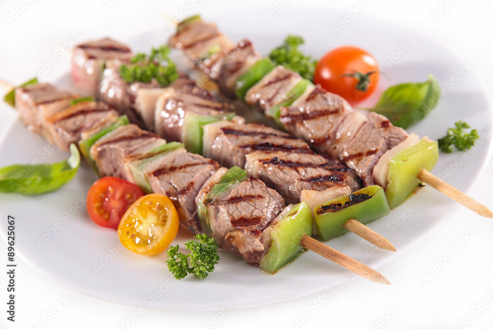 grilled meat and vegetable