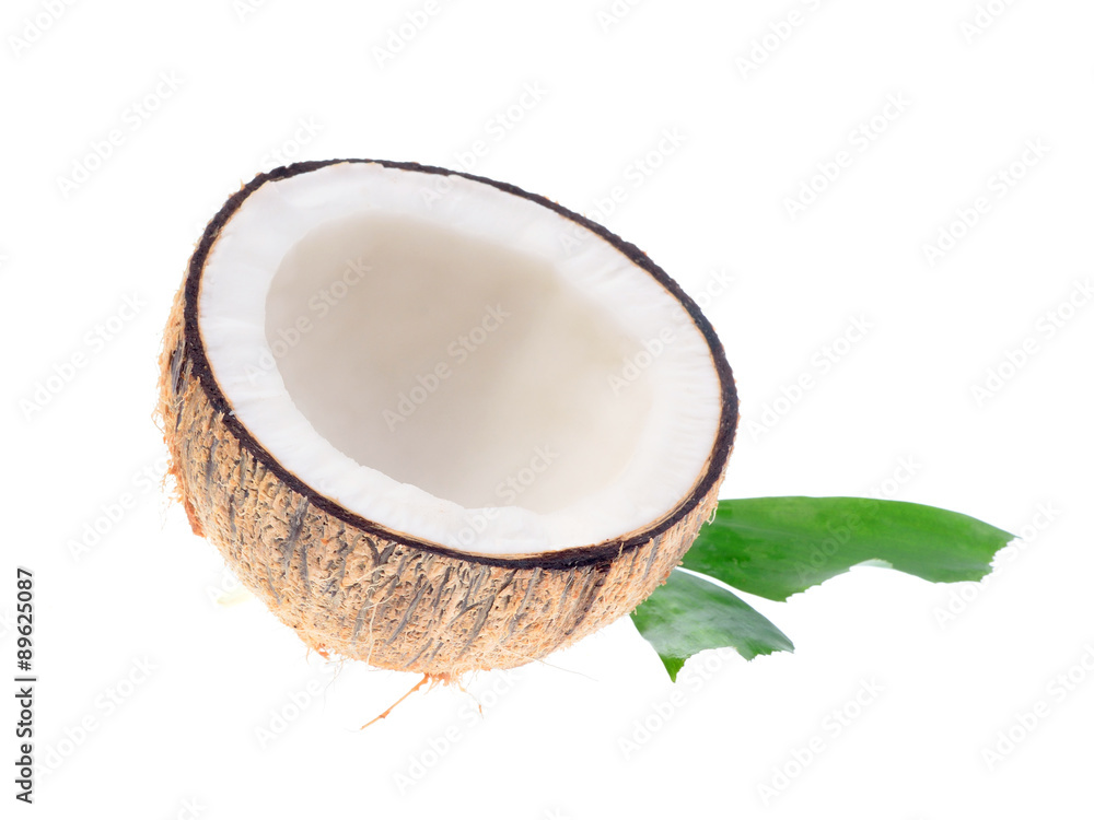 Coconuts on a white background