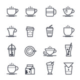Coffee Icon Bold Stroke on White Background. Vector Illustration