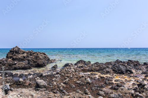 Mediterranean Sea with stone