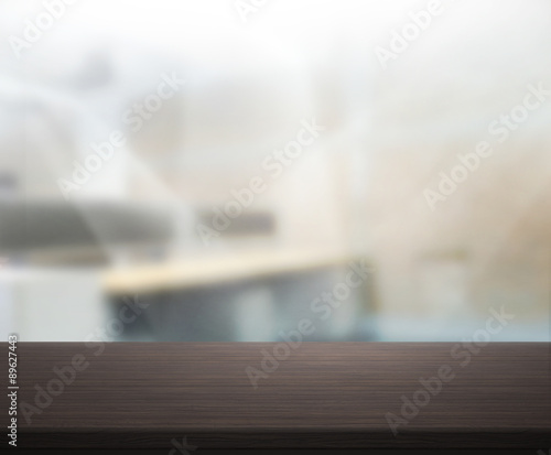 Table Top And Blur Office Background