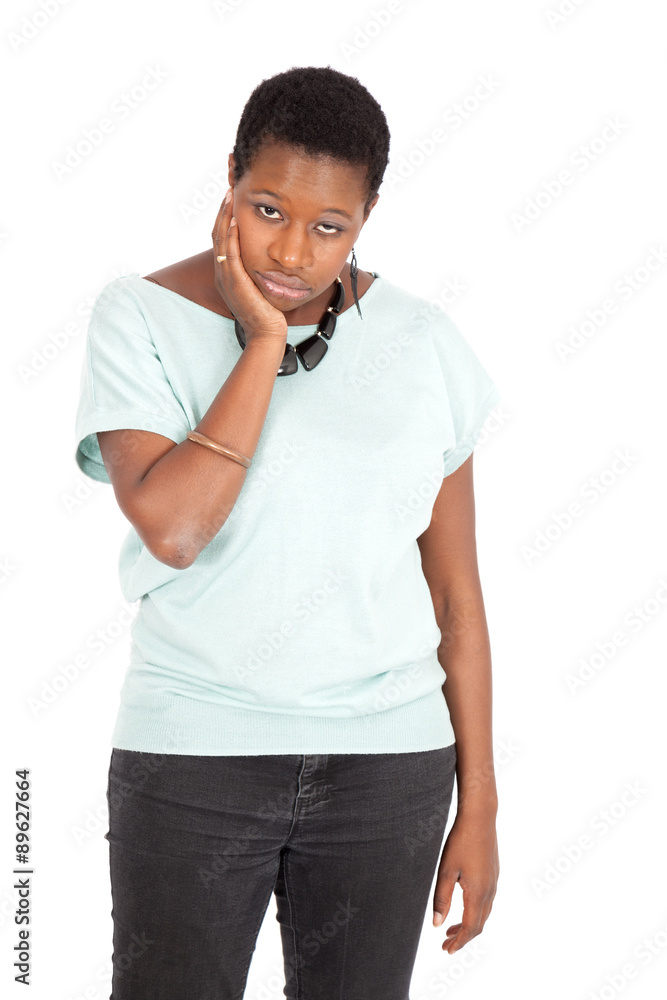 Beautiful woman doing different expressions in different sets of clothes: tired Beautiful woman doing different expressions in different sets of clothes: tired