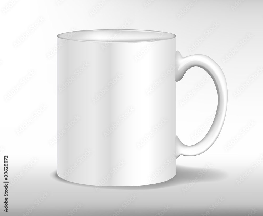 Isolated realistic 
white cup. Vector illustration