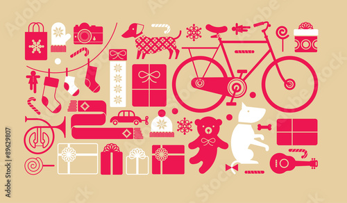 Christmas presents silhouettes