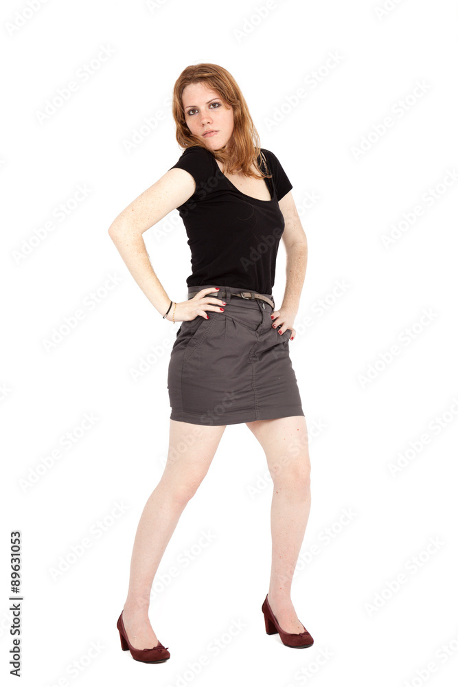 Beautiful woman doing different expressions in different sets of clothes: posing Beautiful woman doing different expressions in different sets of clothes: posing