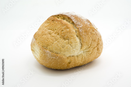One loaf of round fresh sourdough bread