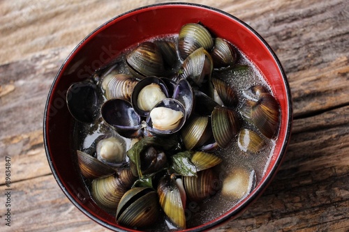 Clams soup photo