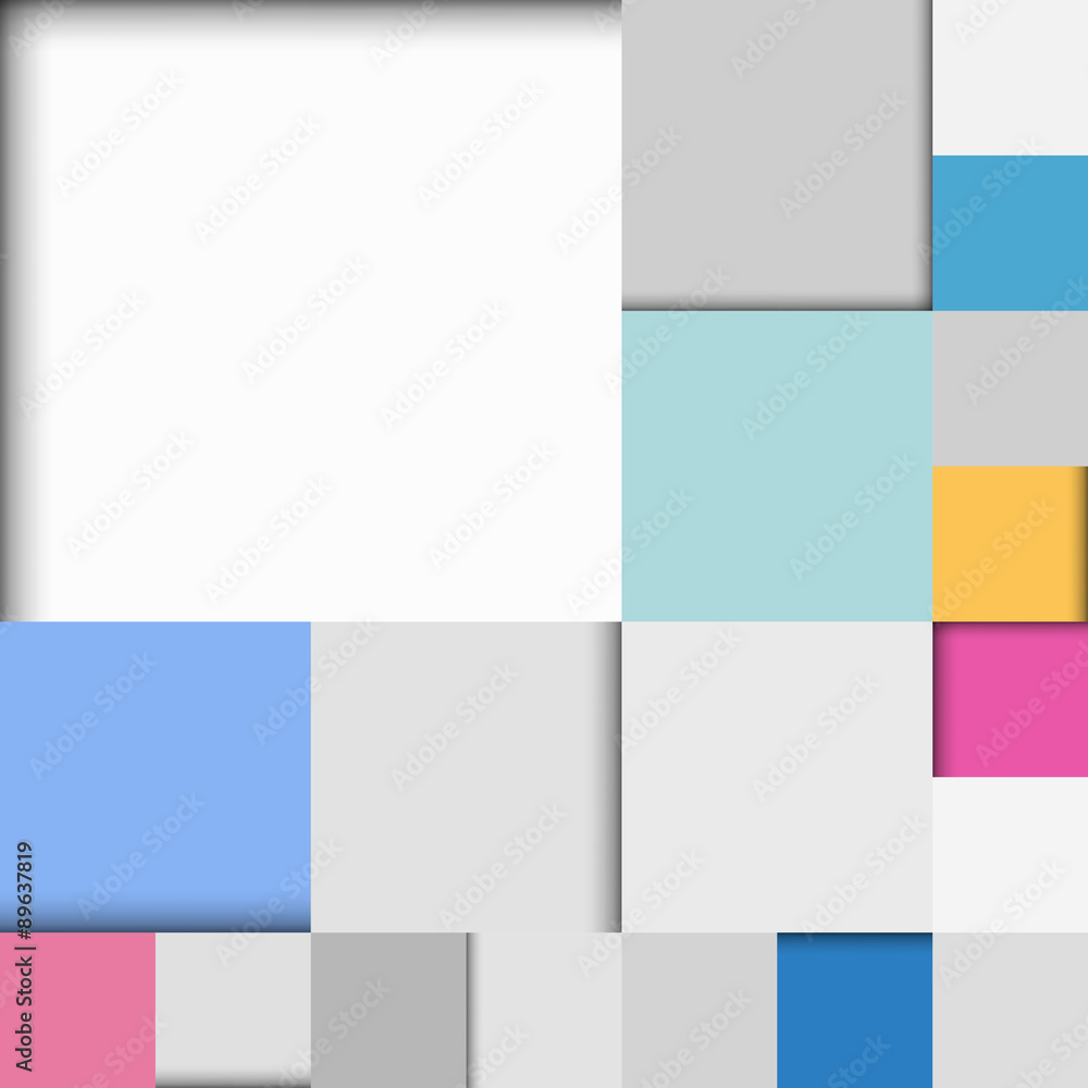 Squares flat background