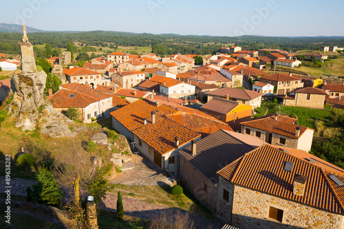 General view of spanish village. Hacinas, Castile and Leon