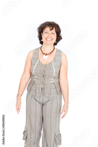 Beautiful businnesswoman doing different expressions in different sets of clothes photo