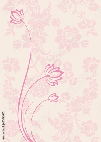 Fototapeta Naklejka Na Ścianę i Meble -  water lilies, wedding card design, India