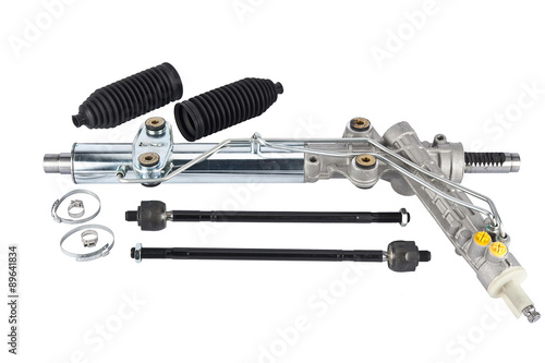 set Steering rack from the car on a white background