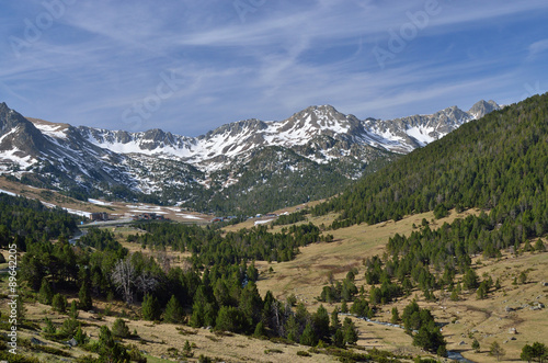 Spring view of the mountain Andorra