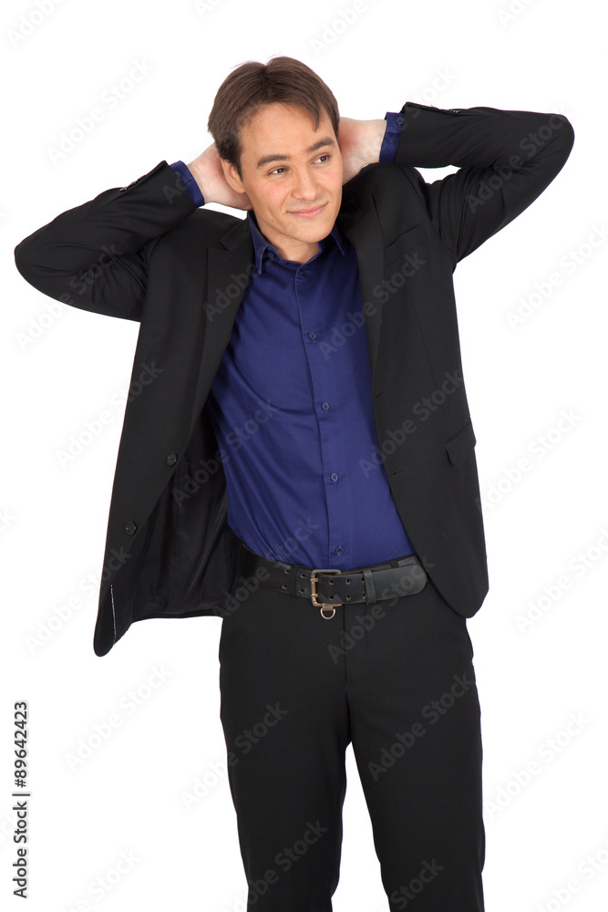 handsome man doing different expressions in different sets of clothes: posing handsome man doing different expressions in different sets of clothes: posing