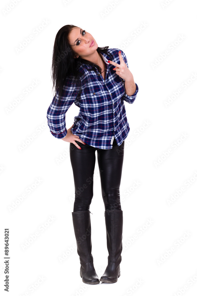 Full length portrait of a casual happy woman Full length portrait of a casual happy woman