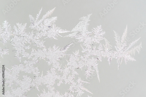 Ice patterns on winter glass