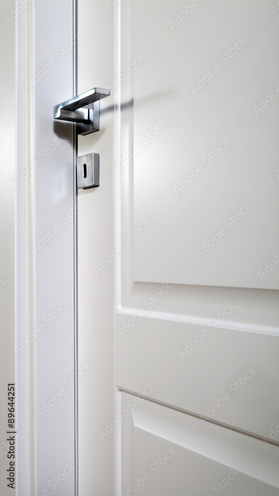 Obraz premium pad-printed white door closed a