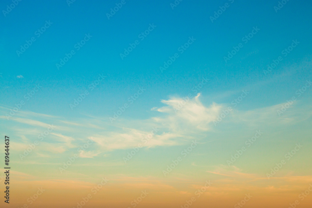 Blue sky and clouds grunge background