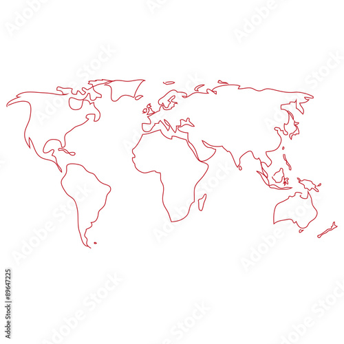Contur of Vector World Map