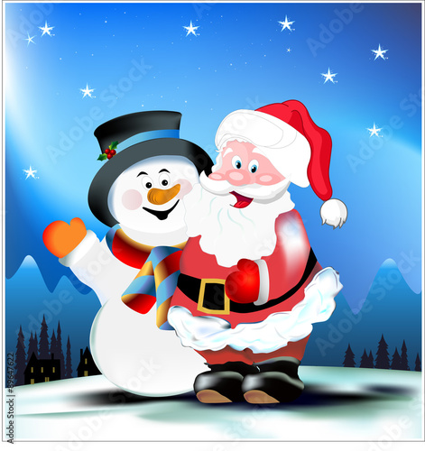 Babbo Natale e pupazzo di Neve