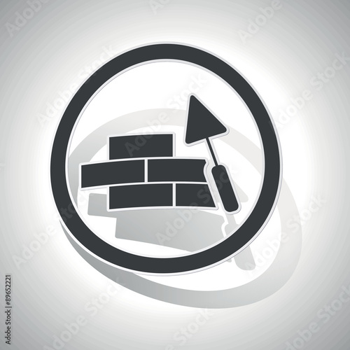 Building wall sign sticker, curved