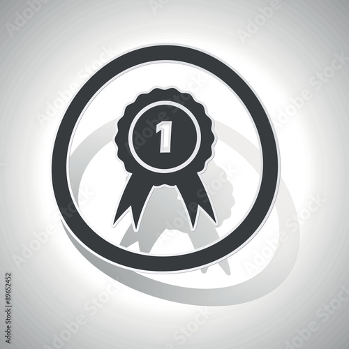 First place sign sticker, curved