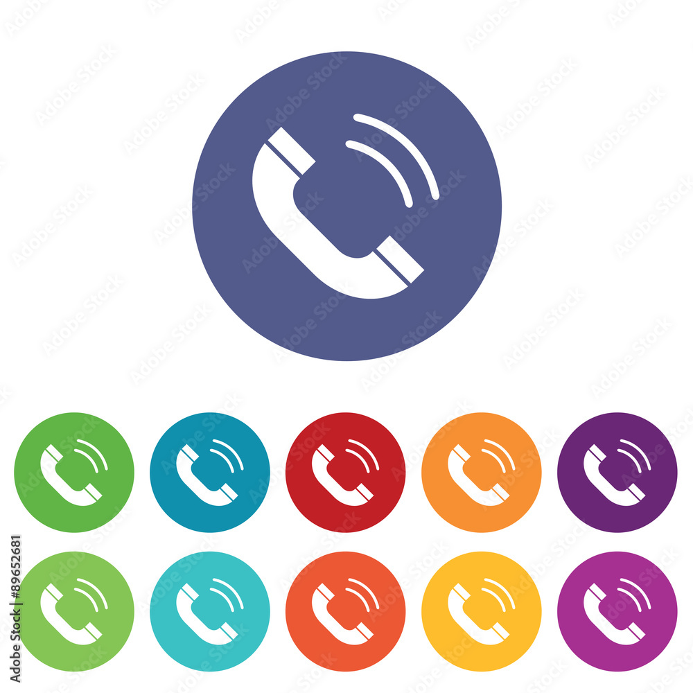 Calling icons colored set Calling icons colored set