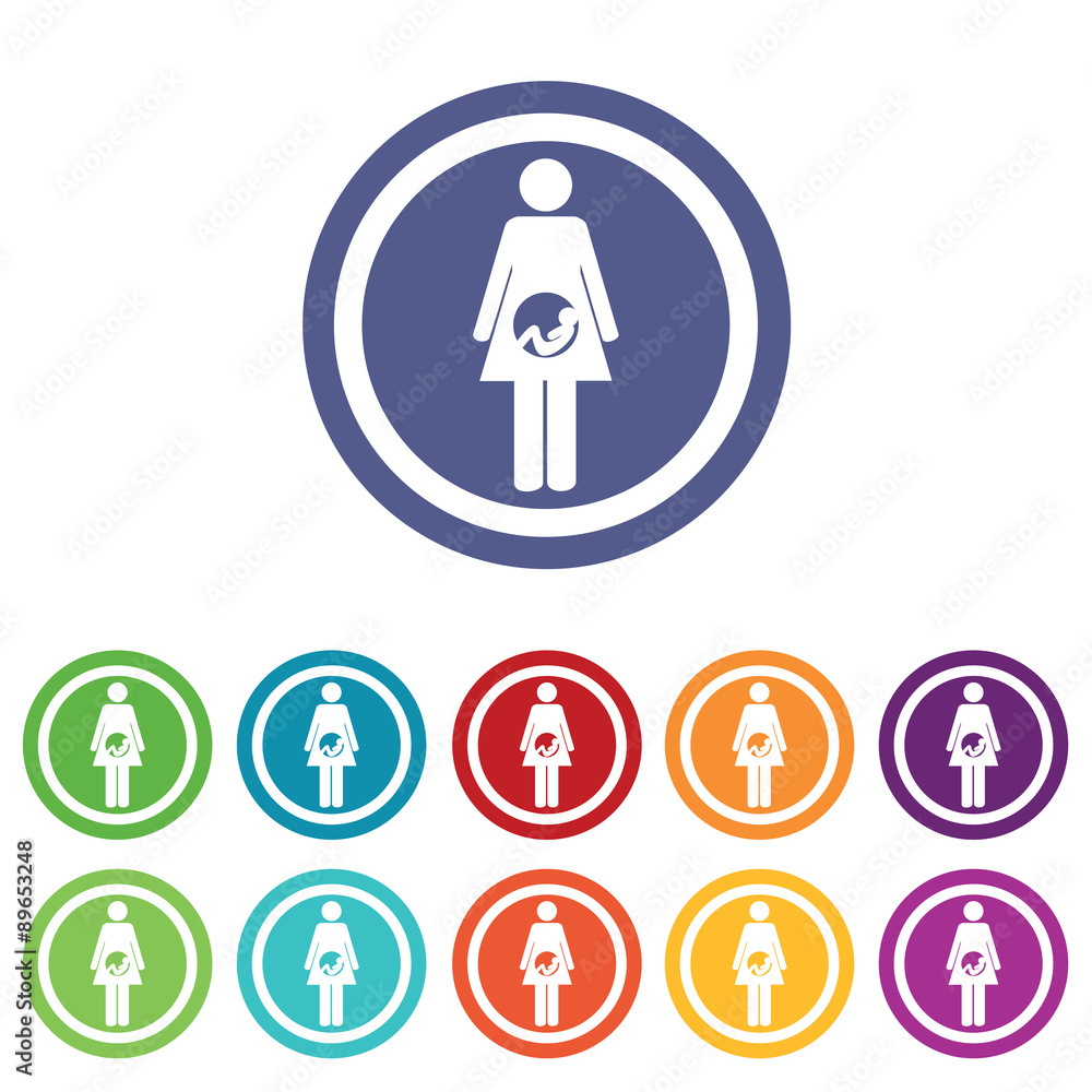 Pregnant signs colored set Pregnant signs colored set