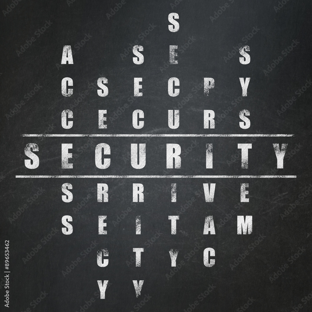 Obraz premium Security concept: word Security in solving Crossword Puzzle